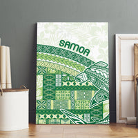 Samoa Mamanu Siapo Forest Green Canvas Wall Art Tatau Malie