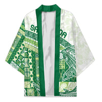 Samoa Mamanu Siapo Forest Green Kimono Tatau Malie