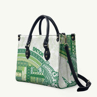 Samoa Mamanu Siapo Forest Green Leather Bag Tatau Malie