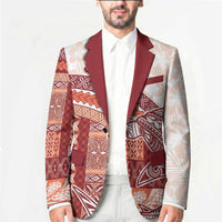 Samoa Mamanu Siapo Crimson Blazer Tatau Malie