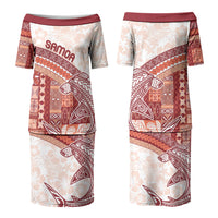 Samoa Mamanu Siapo Crimson Family Matching Puletasi and Hawaiian Shirt Tatau Malie