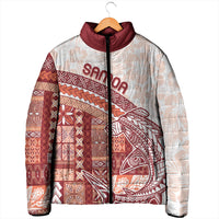 Samoa Mamanu Siapo Crimson Padded Jacket Tatau Malie