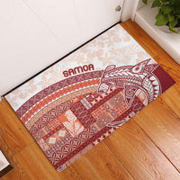 Samoa Mamanu Siapo Crimson Rubber Doormat Tatau Malie