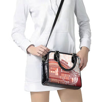 Samoa Mamanu Siapo Crimson Shoulder Handbag Tatau Malie
