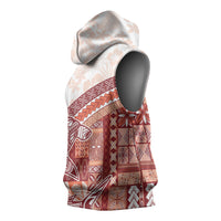 Samoa Mamanu Siapo Crimson Sleeveless Hoodie Tatau Malie