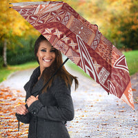 Samoa Mamanu Siapo Crimson Umbrella Tatau Malie