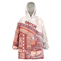 Samoa Mamanu Siapo Crimson Wearable Blanket Hoodie Tatau Malie