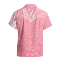 Personalised New Zealand Hawaiian Shirt Pink Ribbon Tattoo Mix Silver Fern LT7 - Polynesian Pride