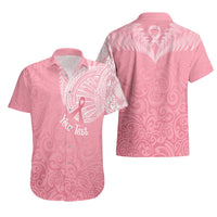 Personalised New Zealand Hawaiian Shirt Pink Ribbon Tattoo Mix Silver Fern LT7 - Polynesian Pride