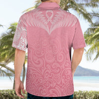 Personalised New Zealand Hawaiian Shirt Pink Ribbon Tattoo Mix Silver Fern LT7 - Polynesian Pride