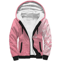 Personalised New Zealand Sherpa Hoodie Pink Ribbon Tattoo Mix Silver Fern LT7 Unisex Pink - Polynesian Pride