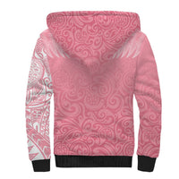 Personalised New Zealand Sherpa Hoodie Pink Ribbon Tattoo Mix Silver Fern LT7 - Polynesian Pride
