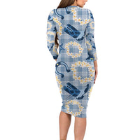 Aloha Hawaii Paniolo Jeans Palaka Family Matching Long Sleeve Bodycon Dress and Hawaiian Shirt Coastal Rodeo LT7 - Polynesian Pride