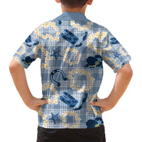 Aloha Hawaii Paniolo Jeans Palaka Family Matching Off The Shoulder Long Sleeve Dress and Hawaiian Shirt Coastal Rodeo LT7 - Polynesian Pride
