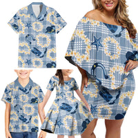 Aloha Hawaii Paniolo Jeans Palaka Family Matching Off Shoulder Short Dress and Hawaiian Shirt Coastal Rodeo LT7 - Polynesian Pride