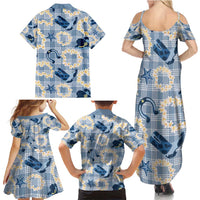 Aloha Hawaii Paniolo Jeans Palaka Family Matching Summer Maxi Dress and Hawaiian Shirt Coastal Rodeo LT7 - Polynesian Pride