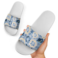 Aloha Hawaii Paniolo Jeans Palaka Slide Sandals Coastal Rodeo - Polynesian Pride