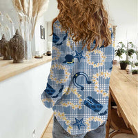 Aloha Hawaii Paniolo Jeans Palaka Women Casual Shirt Coastal Rodeo - Polynesian Pride