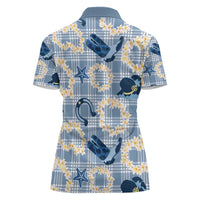 Aloha Hawaii Paniolo Jeans Palaka Women Polo Shirt Coastal Rodeo - Polynesian Pride