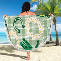 Aloha Hawaii Paniolo Mint Palaka Beach Blanket Coastal Rodeo - Polynesian Pride