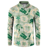 Aloha Hawaii Paniolo Mint Palaka Button Sweatshirt Coastal Rodeo - Polynesian Pride