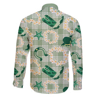Aloha Hawaii Paniolo Mint Palaka Family Matching Tank Maxi Dress and Hawaiian Shirt Coastal Rodeo LT7 - Polynesian Pride