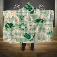 Aloha Hawaii Paniolo Mint Palaka Hooded Blanket Coastal Rodeo - Polynesian Pride