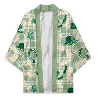 Aloha Hawaii Paniolo Mint Palaka Kimono Coastal Rodeo - Polynesian Pride