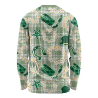 Aloha Hawaii Paniolo Mint Palaka Long Sleeve Shirt Coastal Rodeo - Polynesian Pride