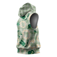 Aloha Hawaii Paniolo Mint Palaka Sleeveless Hoodie Coastal Rodeo - Polynesian Pride