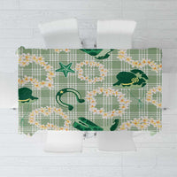 Aloha Hawaii Paniolo Mint Palaka Tablecloth Coastal Rodeo - Polynesian Pride