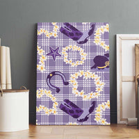 Aloha Hawaii Paniolo Lavender Palaka Canvas Wall Art Coastal Rodeo - Polynesian Pride