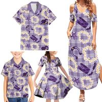 Aloha Hawaii Paniolo Lavender Palaka Family Matching Summer Maxi Dress and Hawaiian Shirt Coastal Rodeo LT7 - Polynesian Pride