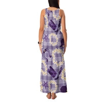 Aloha Hawaii Paniolo Lavender Palaka Family Matching Tank Maxi Dress and Hawaiian Shirt Coastal Rodeo LT7 - Polynesian Pride