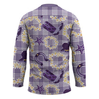 Aloha Hawaii Paniolo Lavender Palaka Hockey Jersey Coastal Rodeo - Polynesian Pride