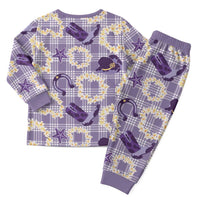 Aloha Hawaii Paniolo Lavender Palaka Christmas Pajama Set Coastal Rodeo - Polynesian Pride