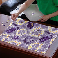 Aloha Hawaii Paniolo Lavender Palaka Puzzle Coastal Rodeo - Polynesian Pride