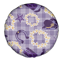 Aloha Hawaii Paniolo Lavender Palaka Spare Tire Cover Coastal Rodeo LT7 - Polynesian Pride