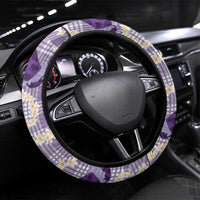 Aloha Hawaii Paniolo Lavender Palaka Steering Wheel Cover Coastal Rodeo - Polynesian Pride
