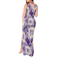 Aloha Hawaii Paniolo Lavender Palaka Tank Maxi Dress Coastal Rodeo - Polynesian Pride