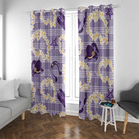 Aloha Hawaii Paniolo Lavender Palaka Window Curtain Coastal Rodeo - Polynesian Pride