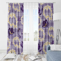 Aloha Hawaii Paniolo Lavender Palaka Window Curtain Coastal Rodeo - Polynesian Pride