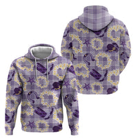 Aloha Hawaii Paniolo Lavender Palaka Zip Hoodie Coastal Rodeo - Polynesian Pride