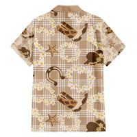Aloha Hawaii Paniolo Khaki Palaka Family Matching Puletasi and Hawaiian Shirt Coastal Rodeo - Polynesian Pride