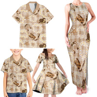 Aloha Hawaii Paniolo Khaki Palaka Family Matching Tank Maxi Dress and Hawaiian Shirt Coastal Rodeo LT7 - Polynesian Pride