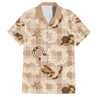 Aloha Hawaii Paniolo Khaki Palaka Family Matching Tank Maxi Dress and Hawaiian Shirt Coastal Rodeo LT7 Dad's Shirt - Short Sleeve Khaki - Polynesian Pride