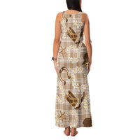 Aloha Hawaii Paniolo Khaki Palaka Family Matching Tank Maxi Dress and Hawaiian Shirt Coastal Rodeo LT7 - Polynesian Pride