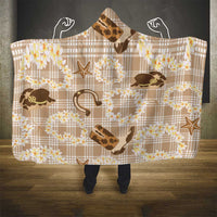 Aloha Hawaii Paniolo Khaki Palaka Hooded Blanket Coastal Rodeo - Polynesian Pride