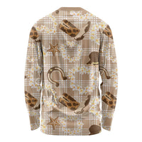 Aloha Hawaii Paniolo Khaki Palaka Long Sleeve Shirt Coastal Rodeo - Polynesian Pride