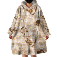 Aloha Hawaii Paniolo Khaki Palaka Wearable Blanket Hoodie Coastal Rodeo - Polynesian Pride